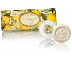 SAF FIORENTINO apvalių muilų su įspaudu rinkinys Citrina, 3x100 g
