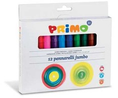 Flomasteriai PRIMO Jumbo, 12 spalvų