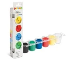 Guašas PRIMO, 6 fluorescencinės spalvos x 25 ml, su teptuku