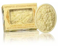 SAF FIORENTINO muilas rankų darbo su gėlių rašto įspaudu Citrina, 125 g