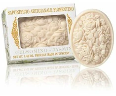 SAF FIORENTINO muilas rankų darbo su gėlių rašto įspaudu Jazminas, 125 g