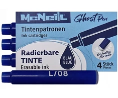 Kapsulės ištrinamam plunksnakočiui McNEILL GHOST, 4vnt, mėlynos spalvos