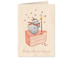 Katukas ir tortas, medinis atvirukas C6 (2)