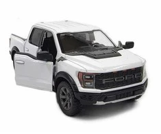 KiNSMART automobilis, 2022 Ford F-150 Raptor, baltas