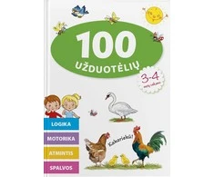 KNYGA 100 užduotėlių 3-4 metų vaikams. Logika, motorika, atmintis, spalvos