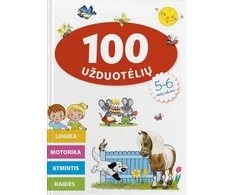 KNYGA 100 užduotėlių 5-6 metų vaikams. Logika, motorika, atmintis, raidės
