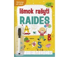 KNYGA Išmok rašyti raides. 4-5 metų vaikams. Su flomasteriu