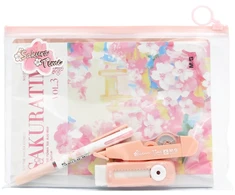 KNYGA Kanceliarijos rinkinys M&amp;G Sakura Time maišelyje su užtrauktuku