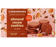 KNYGA Veganiški migdoliniai sausainiai THE BEGINNINGS, su kakava, 80 g