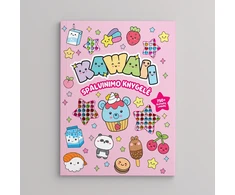 KNYGA Spalvinimo knygelė su blizgučių lipdukais „Kawaii“