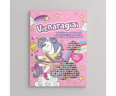 KNYGA Spalvinimo knygelė su blizgučių lipdukais „Vienaragiai“