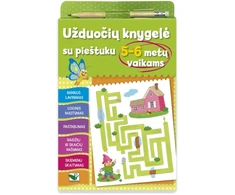 KNYGA Užduočių knygelė su pieštuku 5-6 metų vaikams