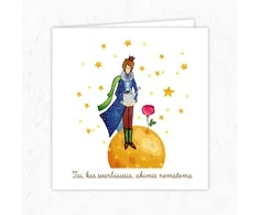 Cozywood Kvadratinis atvirukas "Rožė ir mažasis princas"