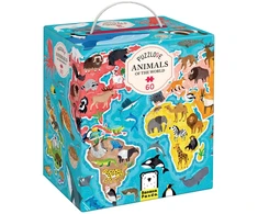 Lavinamoji dėlionė BANANAPANDA Puzzlove Animals Around the World 4+