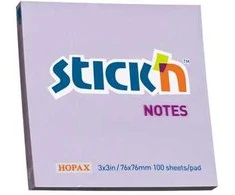 Lipnūs lapeliai Stick´N 21403, 76x76mm, 100 lapelių , violetinės spalvos