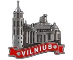Magnetas Vilnius, Katedra ir Gedimino bokštas, sidabro sp., 60x62mm, iš metalo