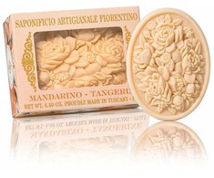 SAF FIORENTINO muilas rankų darbo su gėlių rašto įspaudu Mandarinas, 125 g