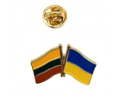 Metalinis ženkliukas “ Lietuva ir Ukraina“ M1842 27 x 18.7 mm