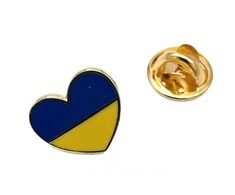 Metalinis ženkliukas „Ukrainos vėliava“, „Širdelė Ukraina