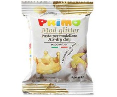Molis su blizgučiais PRIMO, džiūstantis ore, auksinės spalvos, 250 g