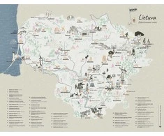 Nutrinamas žemėlapis. Lietuva. Išskirtiniausios vietos