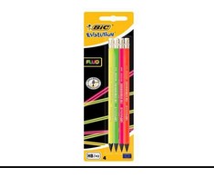Bic Pieštukai su trintuku Evolution Fluo HB, 4 vnt. rinkinys, įvairių korpuso spalvų 449046