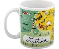 Puodelis keramikinis Lietuvos žemėlapis, 340 ml