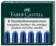 Rašalo kapsulės Faber-Castell, 6vnt., mėlynos spalvos
