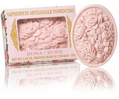SAF FIORENTINO muilas rankų darbo su gėlių rašto įspaudu Rožė, 125 g