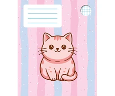 Sąsiuvinis Kačiukas Kawaii, langeliais, 12 l.