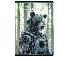 Lastva Sąsiuvinis(platus) A5 24 lap. 80 g lang. ROBOT ANIMALS