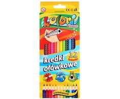 Spalvoti pieštukai 3-jų ribų 12 sp.+drožt. "Premium Kolori" PENMATE
