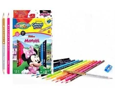 Patio Spalvoti pieštukai Disney Junior Minnie, trikampiai, 12 +1 spalvos, su drožtuku