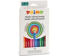 Spalvoti pieštukai PRIMO Jumbo, 12 spalvų