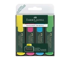 Teksto žymeklių rinkinys Faber-Castell 48, 4 spalvos