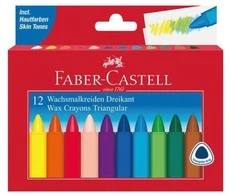 Vaškinės kreidelės Faber-Castell, tribriaunės, 12 spalvų