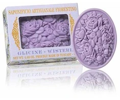 SAF FIORENTINO muilas rankų darbo su gėlių rašto įspaudu Visterija, 125g