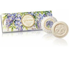 SAF FIORENTINO apvalių muilų su įspaudu rinkinys Visterija, 3x100 g
