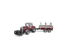 Carruzzo BRUDER Massey Ferguson 7480 krautuvas su priekaba rąstams, 2046