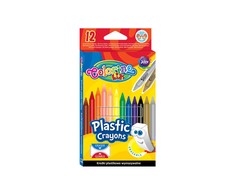 COLORINO CREATIVE nutrinamos kreidelės 12 spalvų ir trintukas, 91992PTR