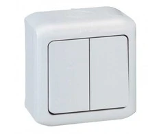 2 klavišų virštinkinis jungiklis Forix Legrand 782380 (pilkas)