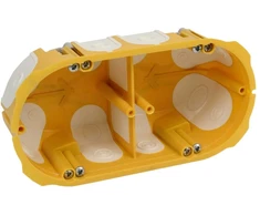 2 vietų dėžutė į gipsą Kopos KPL 64-50/2LD_NA (68mm, garsą slopinanti, geltona)
