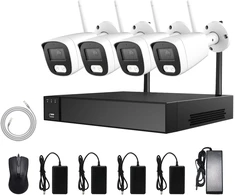 4 WIFI kamerų komplektas Longse LW5MC84B1, 5Mp, 2,8mm, 30m IR, 30m LED, žmogaus ir automobilio detekcija