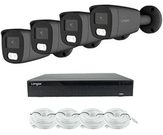 5MP raiškos IP kamerų komplektas Longse - 1- 4 kameros BMSCKL5RC-DG, Hybrid light, Sony Starvis, POE, žmogaus ir automobilio detekcija, Kamerų kiekis: 4, Vaizdo ir maitinimo kabeliai: Be kabelių