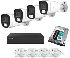 8 megapikselių 4K IP kamerų komplektas Longse su 4 kameromis BMSCFCV8RC ir 1TB disku