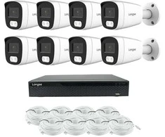 8 megapikselių raiškos IP kamerų komplektas Longse - 5- 8 kameros BMSCKL8RC Hybrid light, žmogaus ir automobilio detekcija, Kamerų kiekis: 6, Vaizdo ir maitinimo kabeliai: Be kabelių