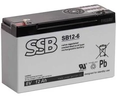 SSB SB 12-6 6V 12Ah AGM Akumuliatorius nereikalaujantis priežiūros