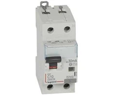 Automatinis jungiklis su srovės nuotekio rėle Legrand 411000 (10A, 1P+NR, 230V, 30mA, RCBO)