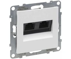 Baltas 2x RJ45 UTP 6A lizdas SUNO Legrand 721155
