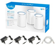 CUDYM12003PACKNAMŲ SISTEMA WI-FI MESH M1200(3-PACK) 2.4 GHz, 5 GHz, 300 Mbps + 867 Mbps CUDY
